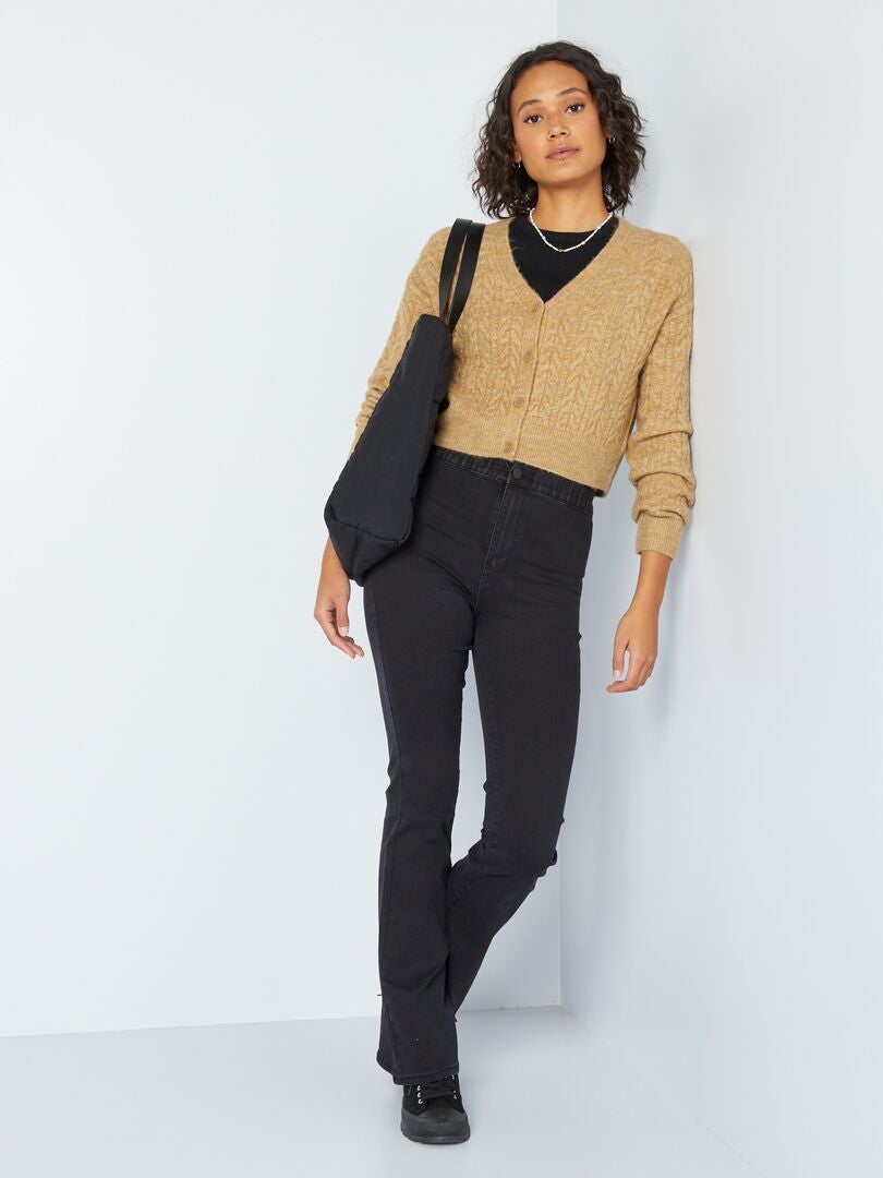 Gilet en maille torsadée Beige - Kiabi