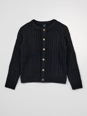 Cardigan Fille NEXT - Maille Torsadée Coton - Pour École Ou Quotidien - Lavable Machine 40°C