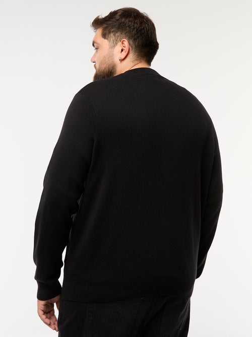 Gilet en maille tricot  à ouverture zippée - Kiabi