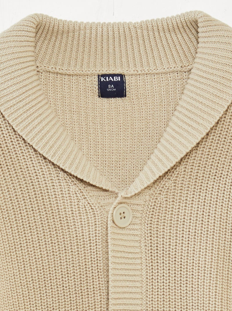 Gilet en maille tricot BEIGE - Kiabi