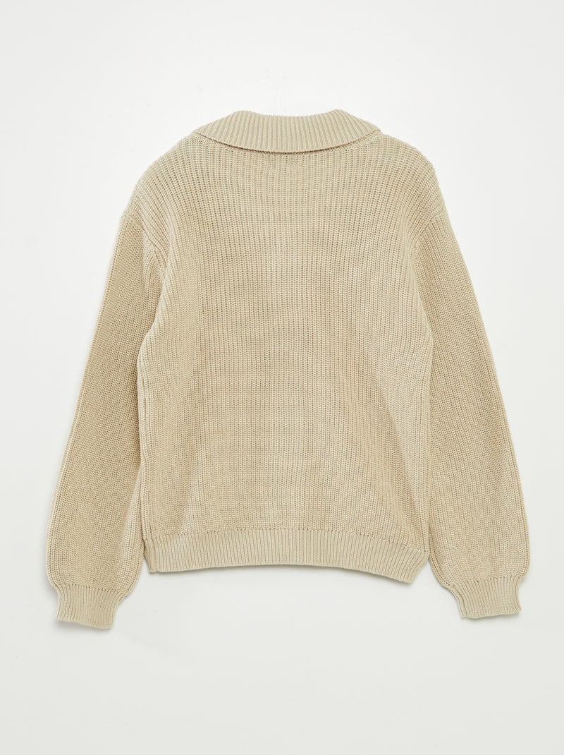 Gilet en maille tricot BEIGE - Kiabi