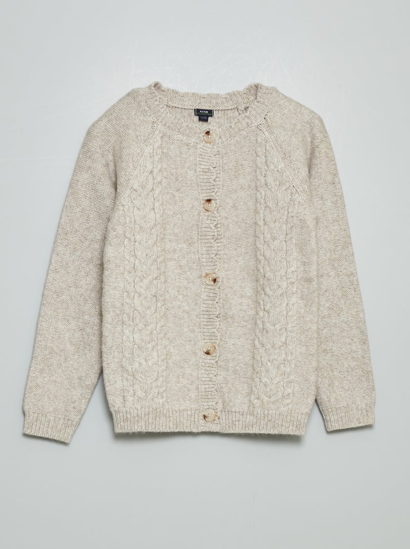Gilet en maille tricot Beige - Kiabi