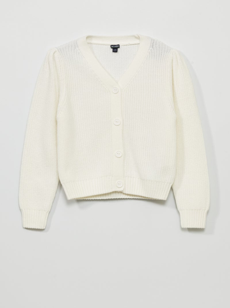 Gilet en maille tricot blanc - Kiabi