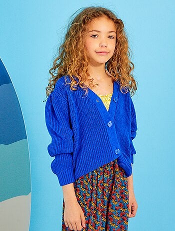 Pull fille gilets pour jeunes filles la mode bleu Kiabi