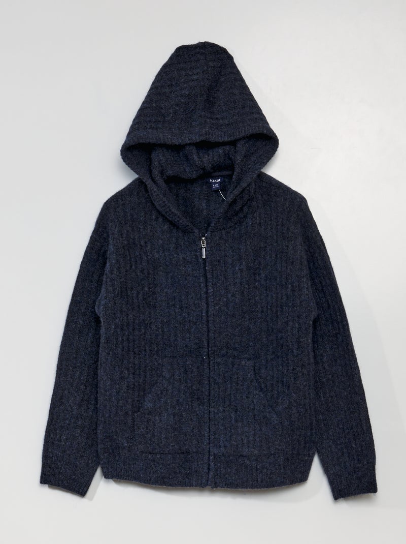Gilet en maille tricot Bleu - Kiabi
