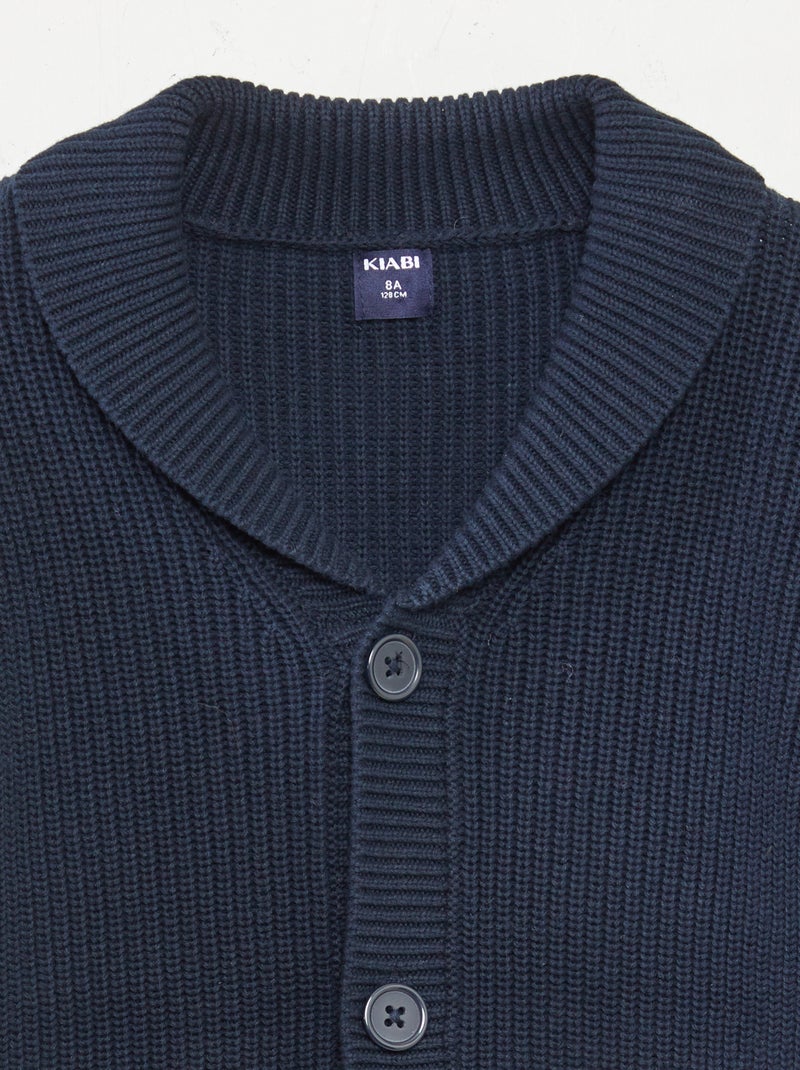 Gilet en maille tricot BLEU - Kiabi