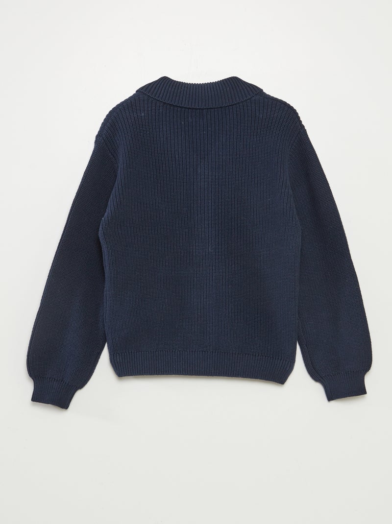 Gilet en maille tricot BLEU - Kiabi