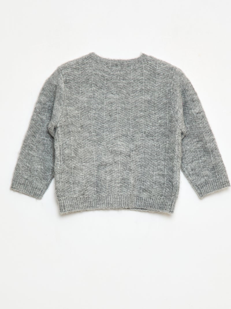 Gilet en maille tricot Gris - Kiabi