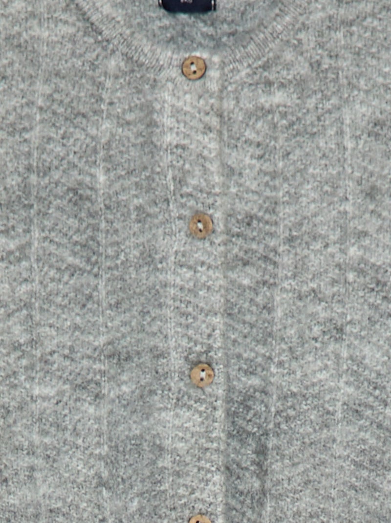 Gilet en maille tricot Gris - Kiabi