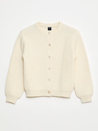 Gilet en maille tricot grosse jauge uni
