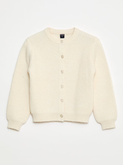 Gilet en maille tricot grosse jauge uni - Kiabi