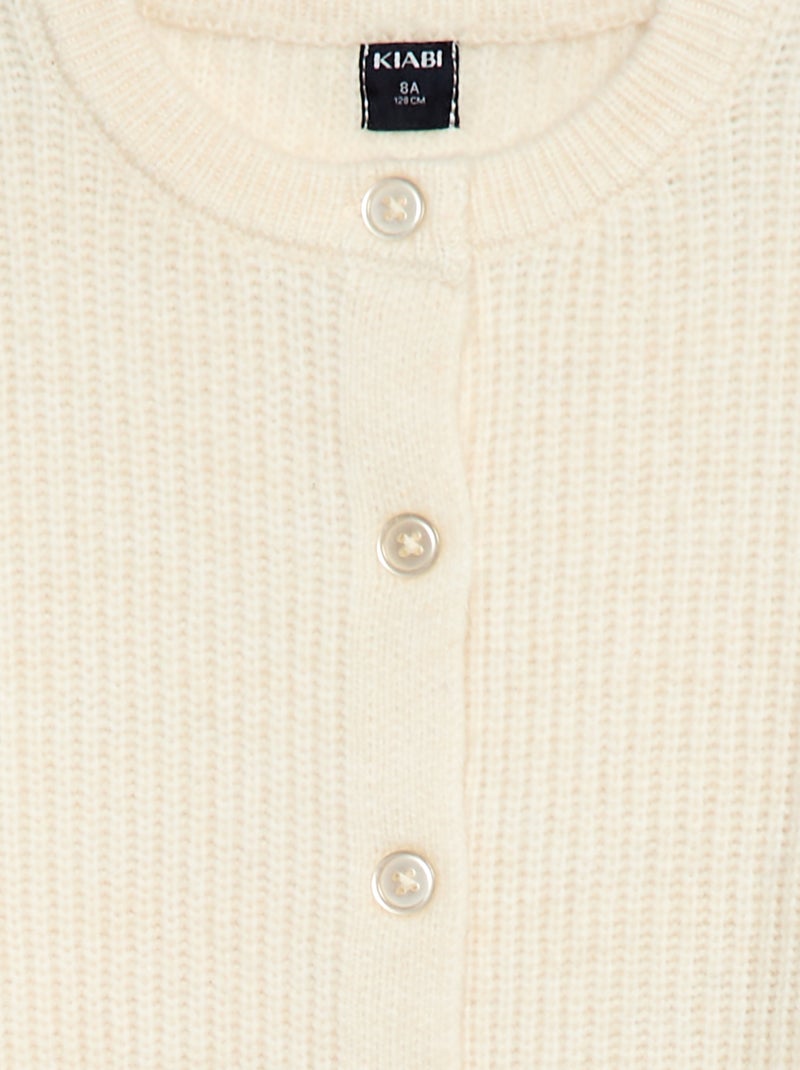 Gilet en maille tricot grosse jauge uni Beige - Kiabi