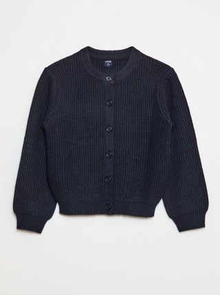 Gilet en maille tricot grosse jauge uni