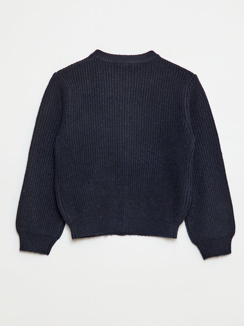 Gilet en maille tricot grosse jauge uni - Kiabi