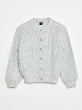 Gilet en maille tricot grosse jauge uni