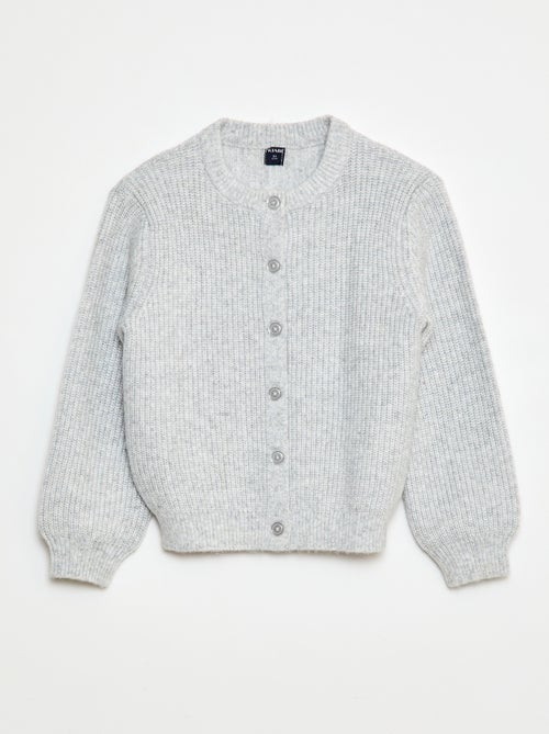 Gilet en maille tricot grosse jauge uni - Kiabi