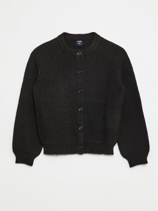 Gilet en maille tricot grosse jauge uni