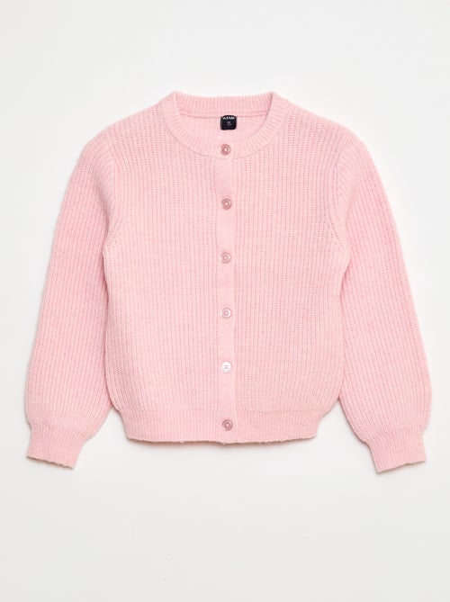 Gilet en maille tricot grosse jauge uni - Kiabi
