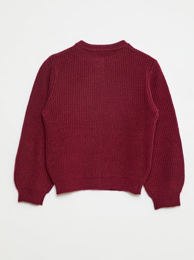 Gilet en maille tricot grosse jauge uni Rouge - Kiabi