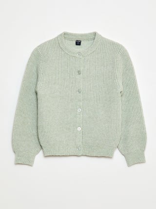 Gilet en maille tricot grosse jauge uni