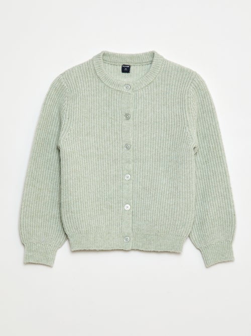 Gilet en maille tricot grosse jauge uni - Kiabi