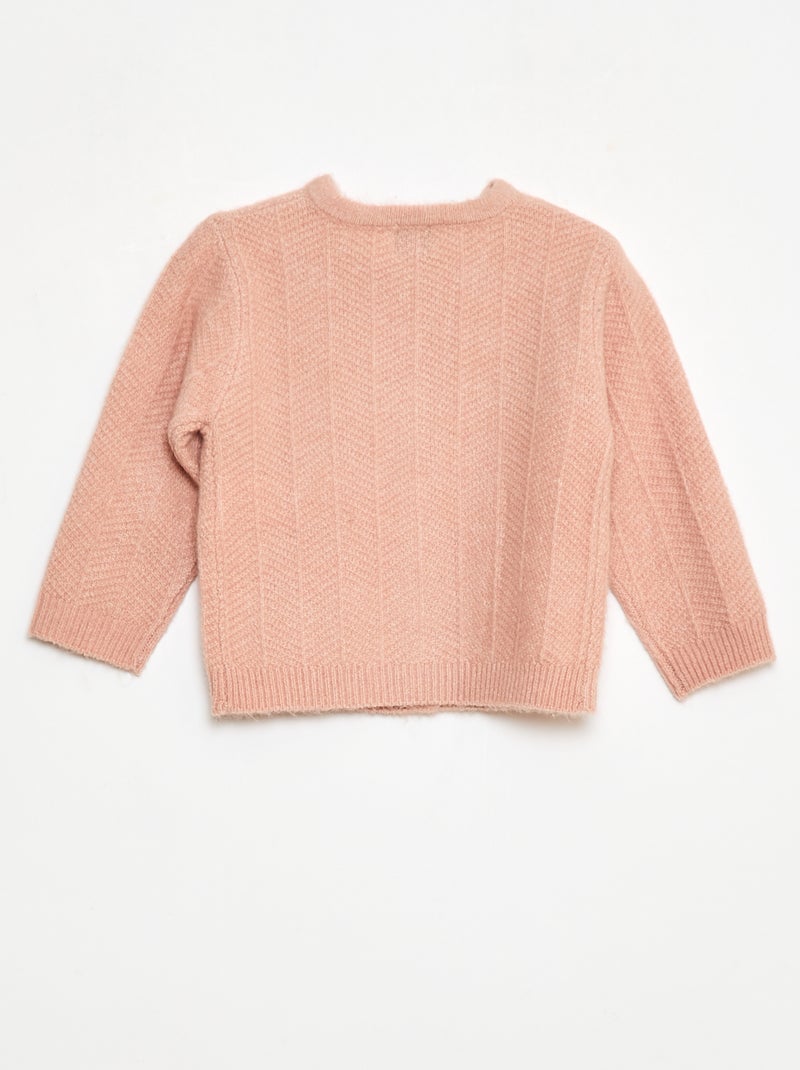 Gilet en maille tricot Rose - Kiabi