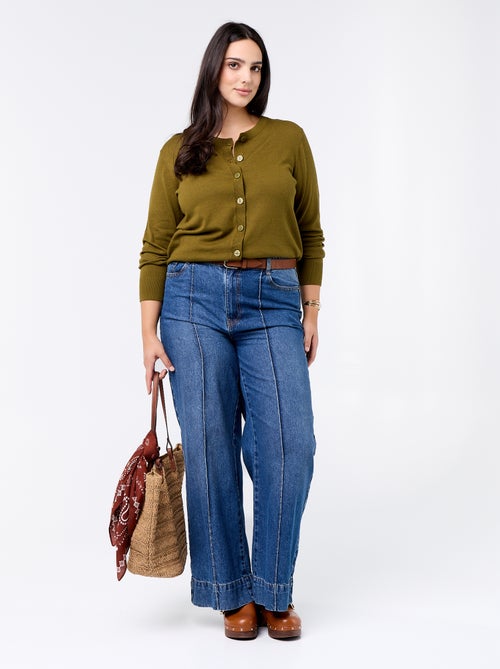 Gilet en maille uni - Kiabi