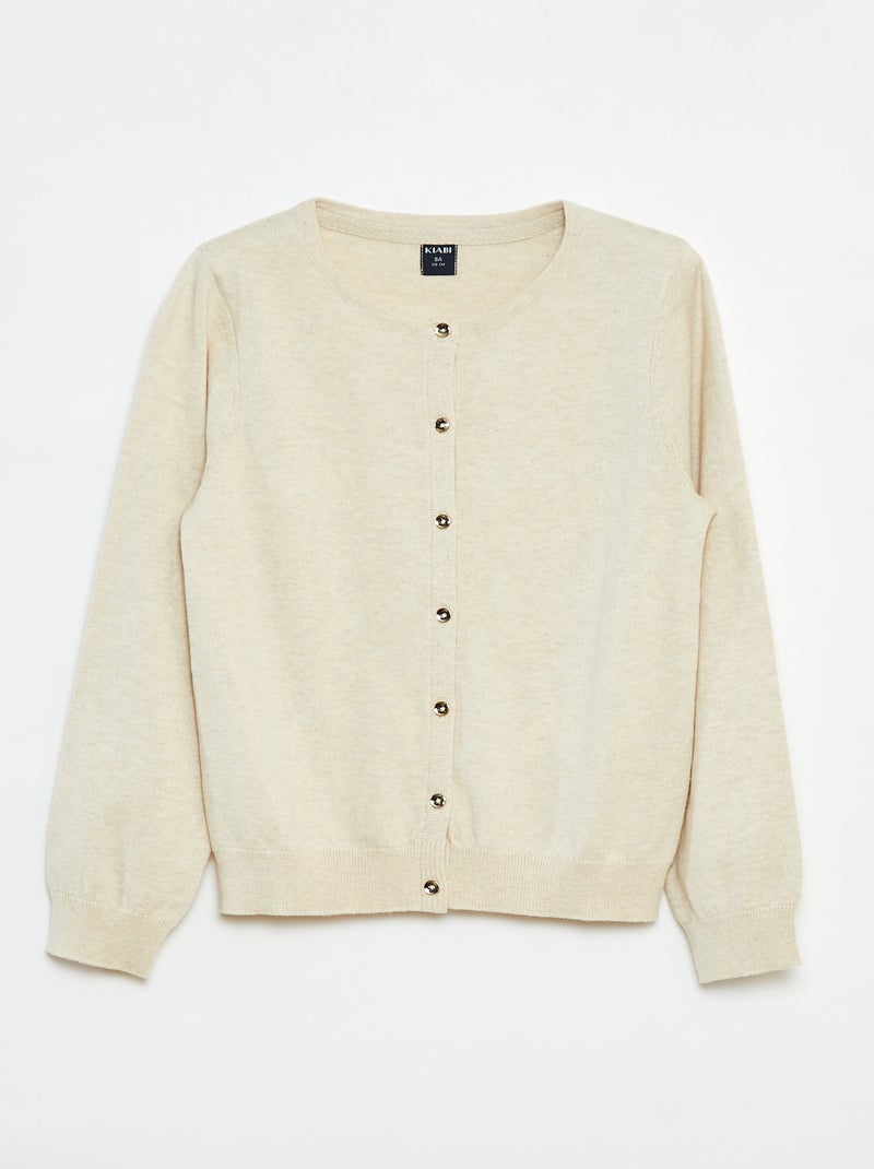 Gilet en maille unie Beige - Kiabi