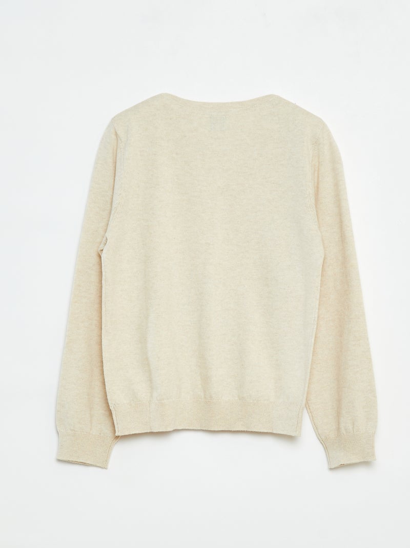 Gilet en maille unie Beige - Kiabi