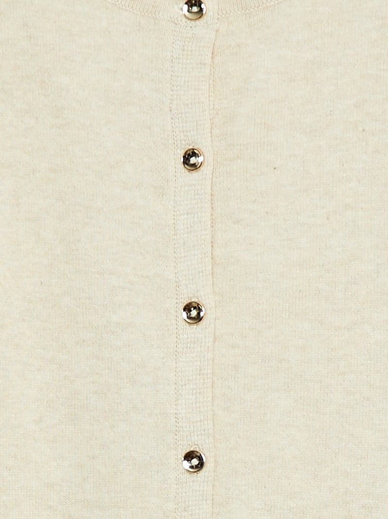 Gilet en maille unie Beige - Kiabi