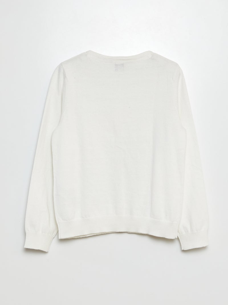 Gilet en maille unie Blanc - Kiabi