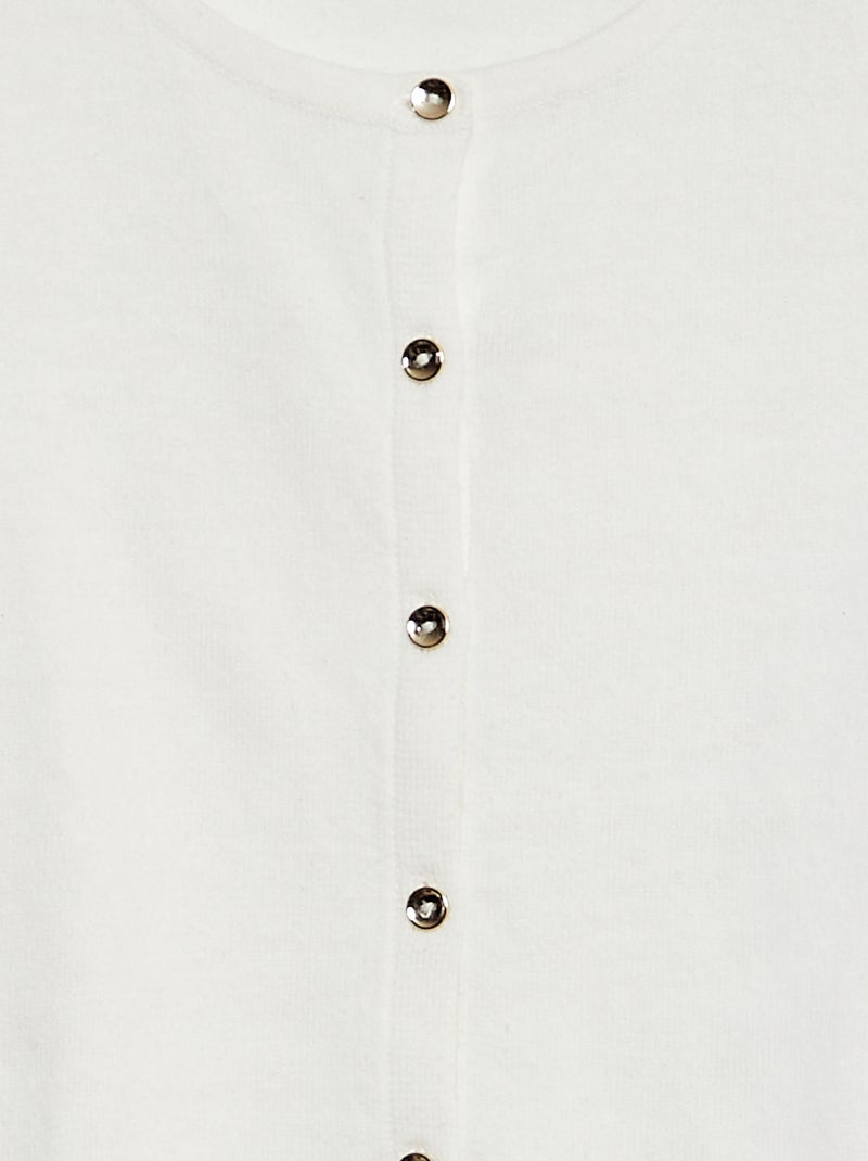 Gilet en maille unie Blanc - Kiabi