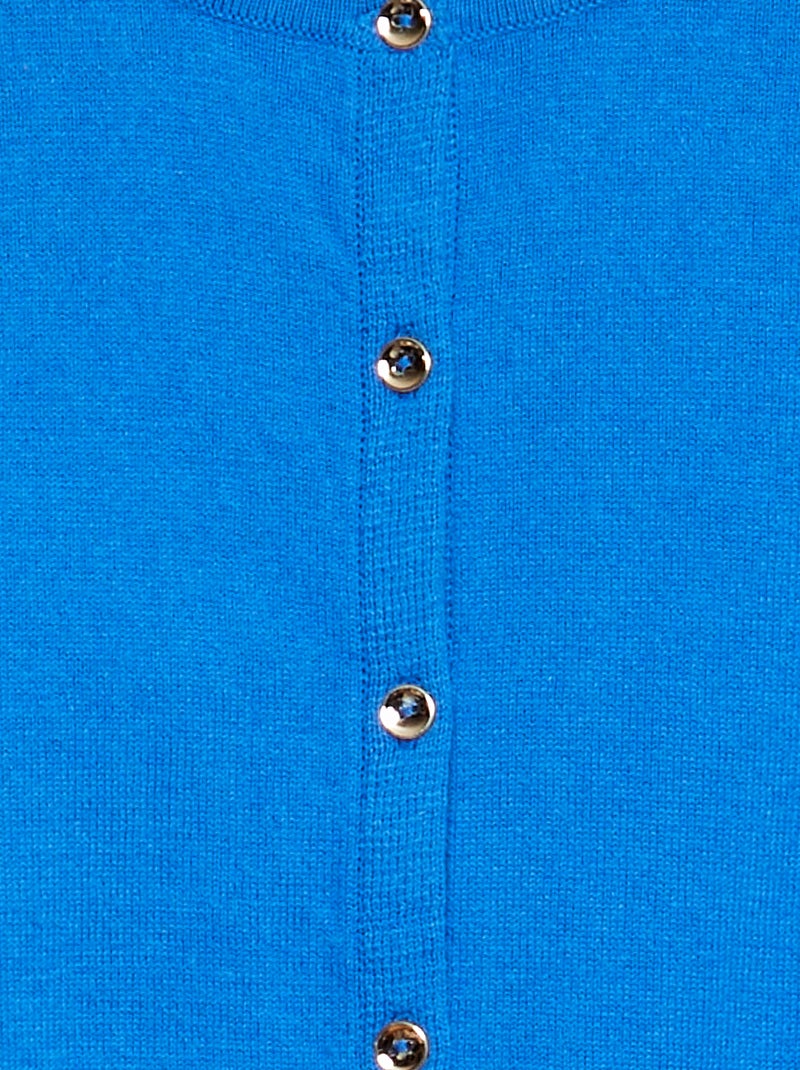 Gilet en maille unie Bleu - Kiabi