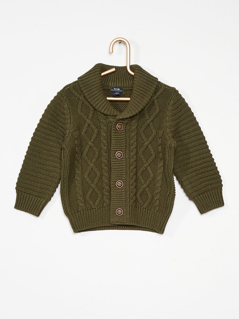 Gilet en maille vert fôret - Kiabi