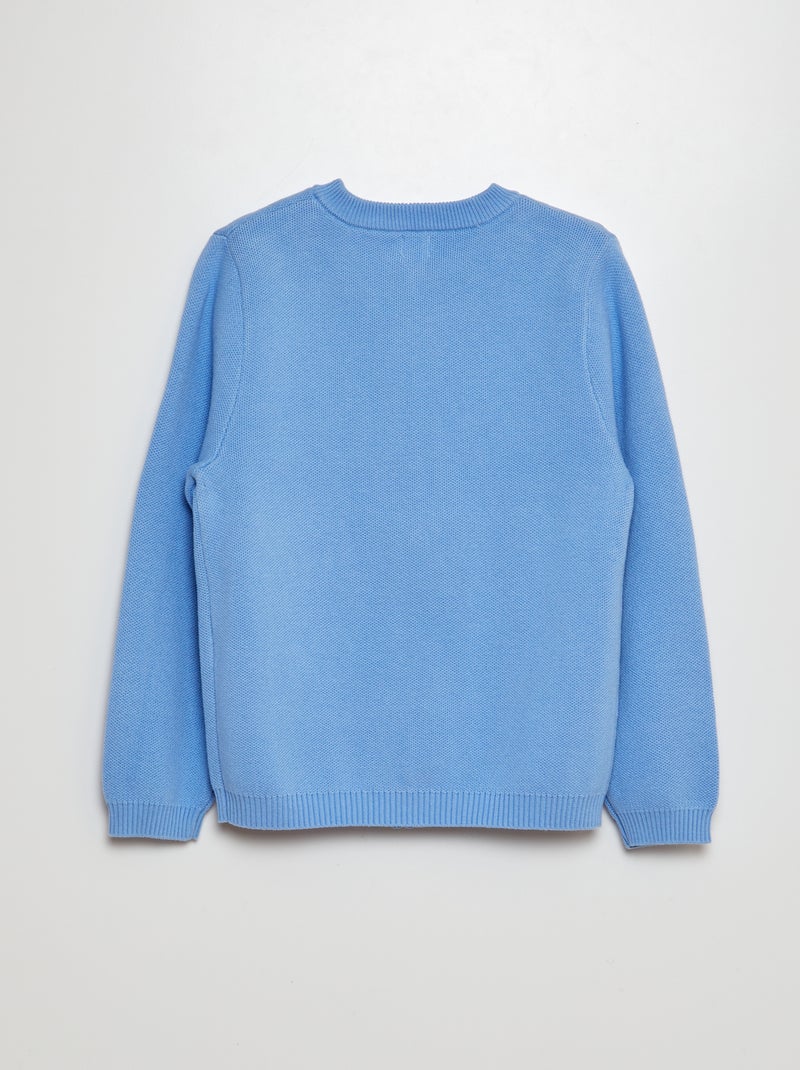 Gilet en maille zippée Bleu - Kiabi