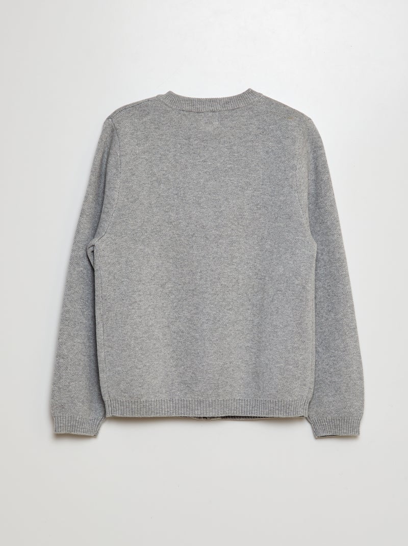 Gilet en maille zippée Gris - Kiabi