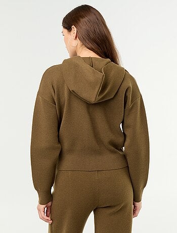 Gilet en matière ottoman à capuche
