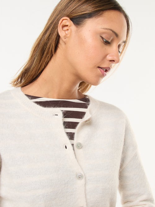 Gilet en mohair et laine mélangé - Kiabi