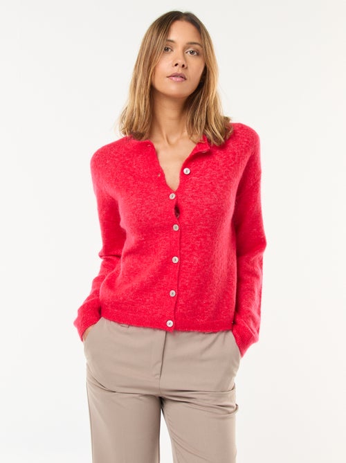 Gilet en mohair et laine mélangé - Kiabi