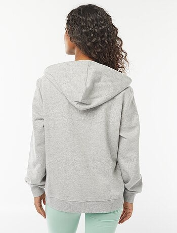 Gilet en molleton pour femme à capuche zippé