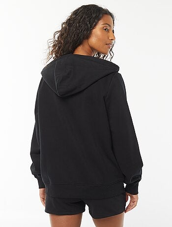 Gilet en molleton pour femme à capuche zippé