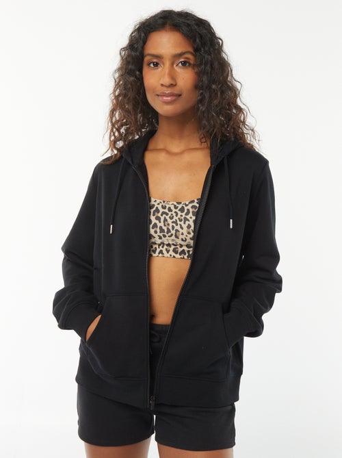 Gilet en molleton pour femme à capuche zippé - Kiabi