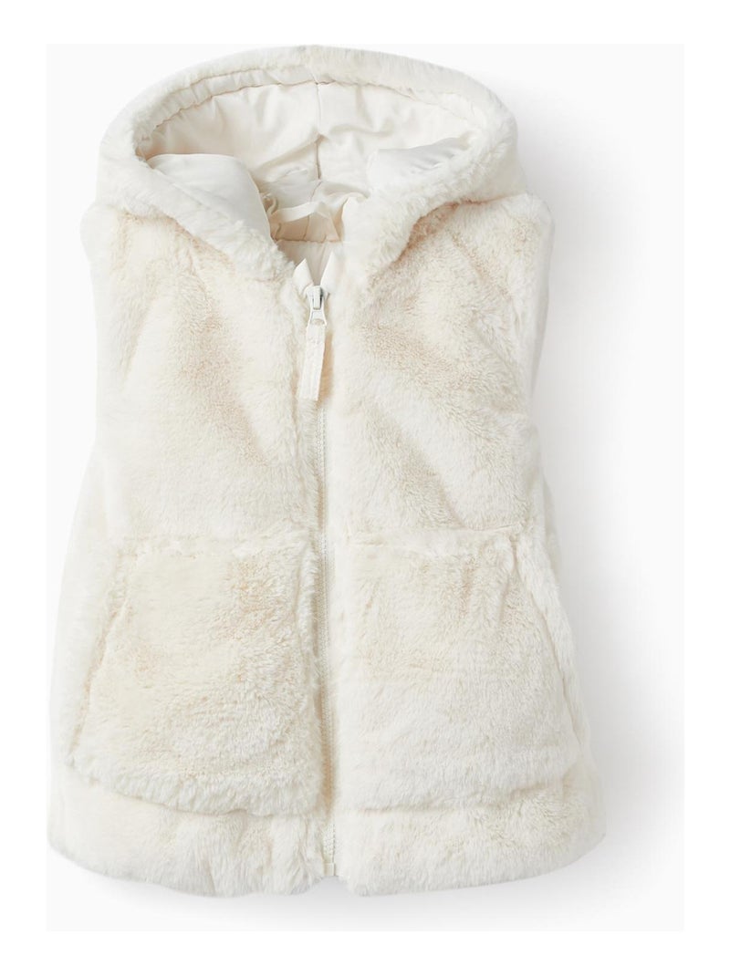 Gilet en Peluche avec Capuche et Oreilles pour Bébé Fille   NORTHERN CALLING Beige clair - Kiabi