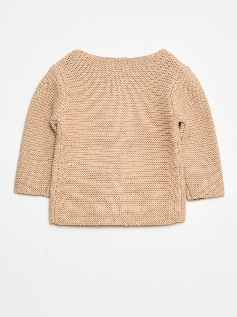 Gilet en point mousse Beige - Kiabi