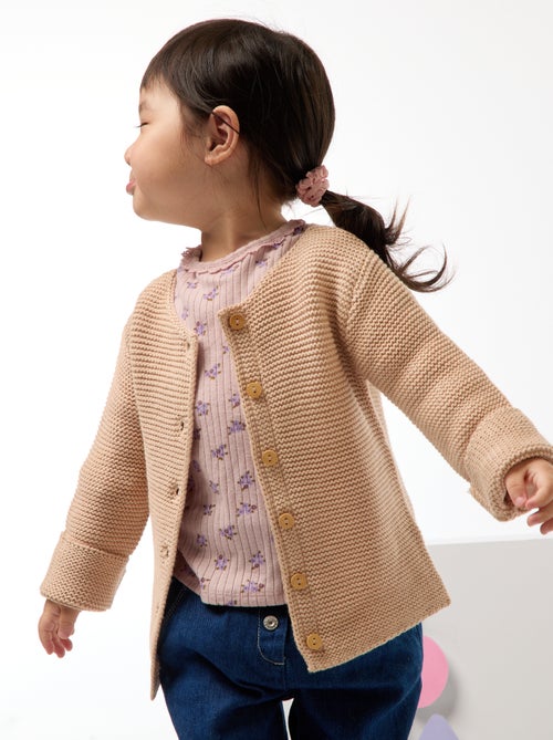 Gilet en point mousse - Kiabi