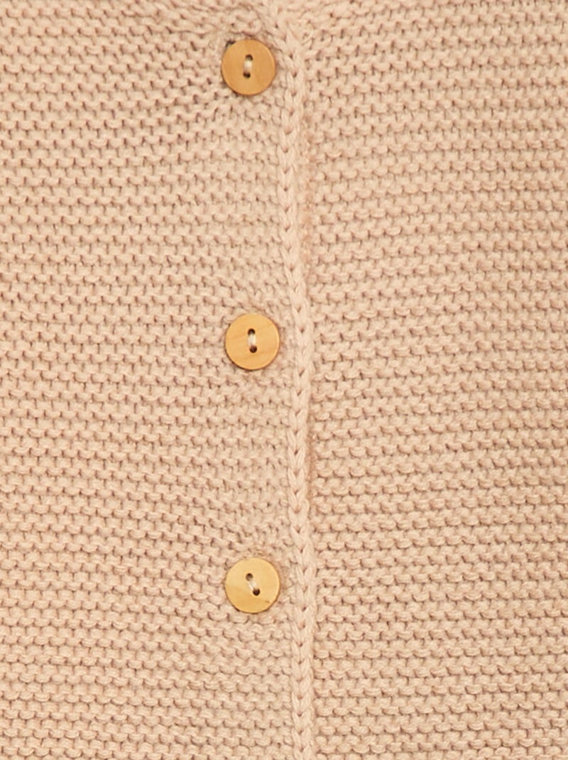 Gilet en point mousse Beige - Kiabi