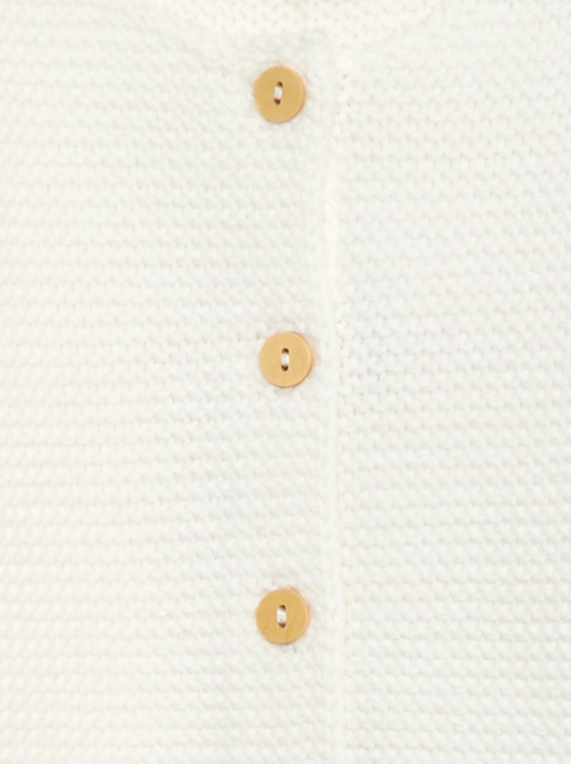 Gilet en point mousse Blanc - Kiabi