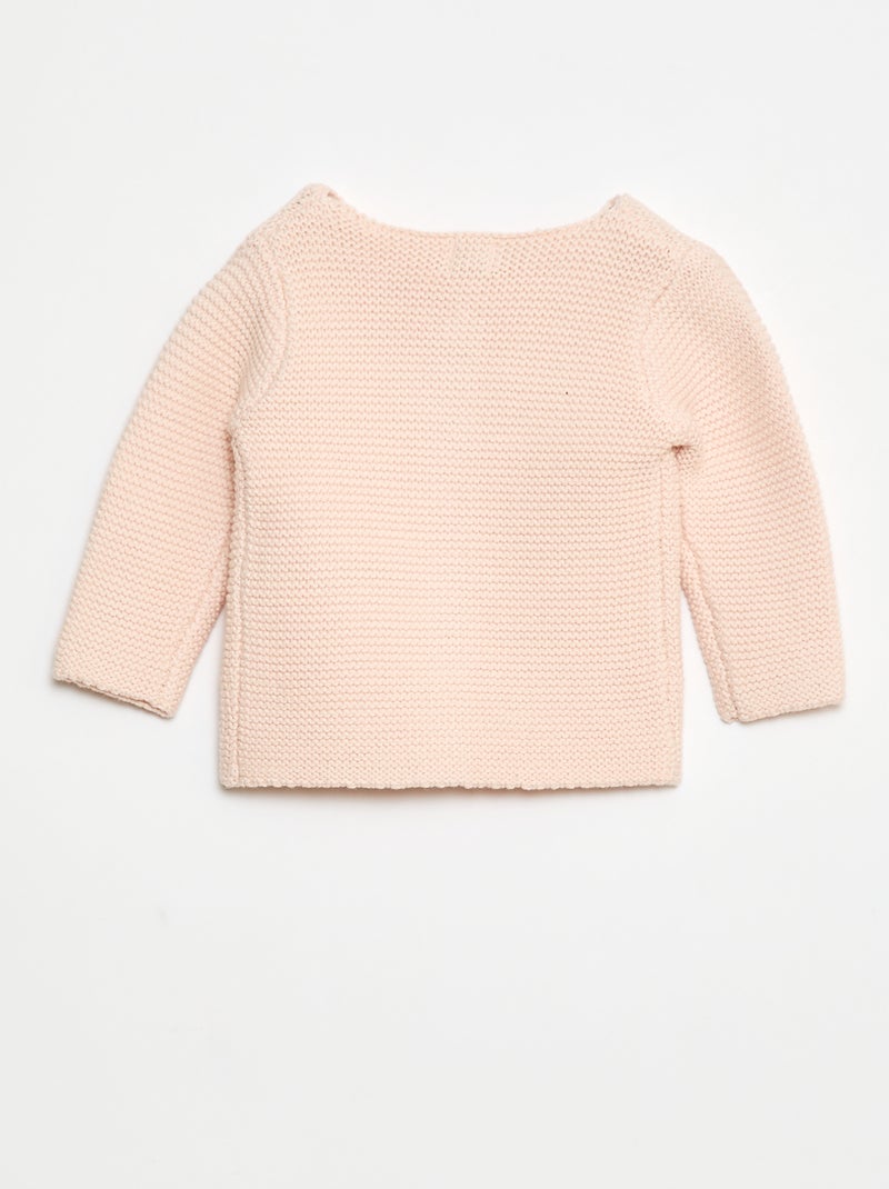 Gilet en point mousse Rose - Kiabi