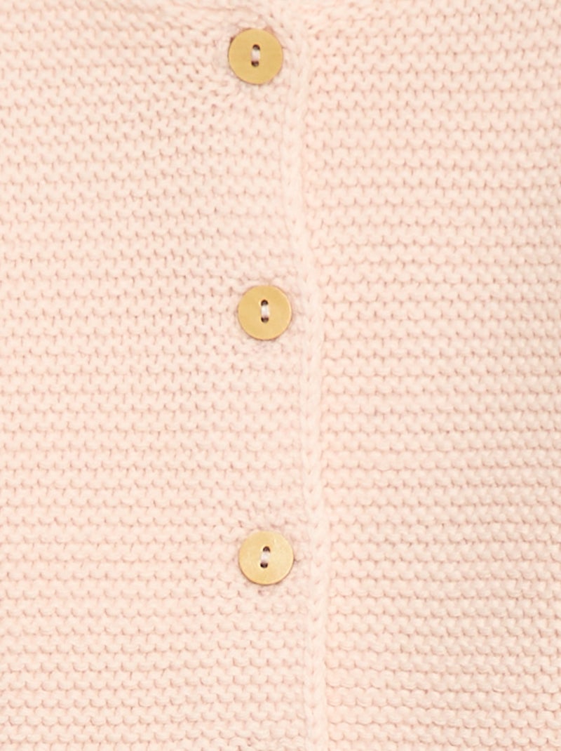 Gilet en point mousse Rose - Kiabi