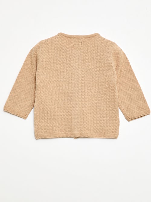 Gilet en point mousse uni - Kiabi